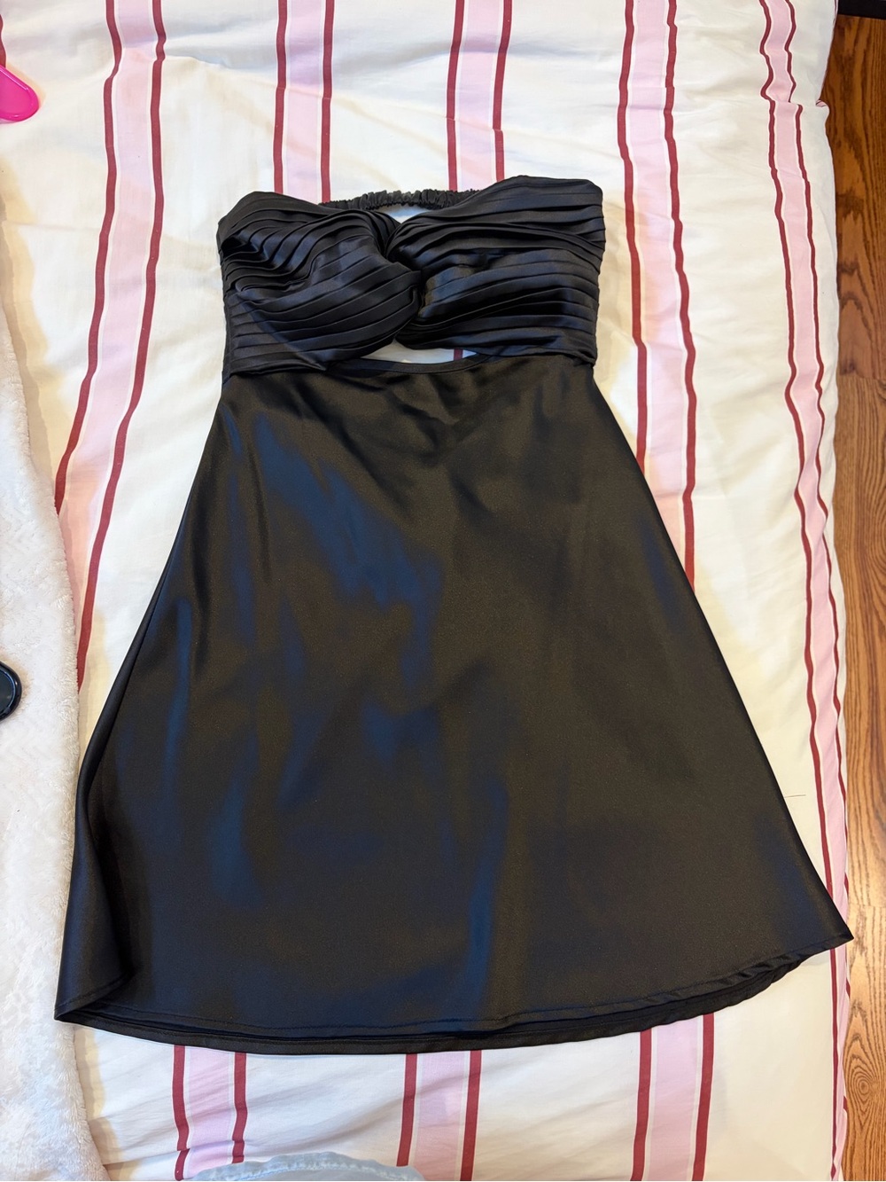 Princess Polly Black Strapless Pleated Bust A-Line Dress